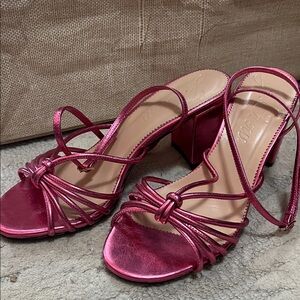 Jcrew  metallic Pink Strappy Heels